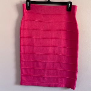 Nicki Minaj - Vibrant Pink, Knit & Ribbed Pencil Skirt, Size Large